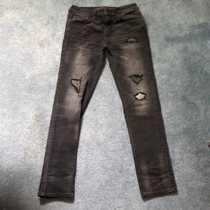 Black ripped flex jeans